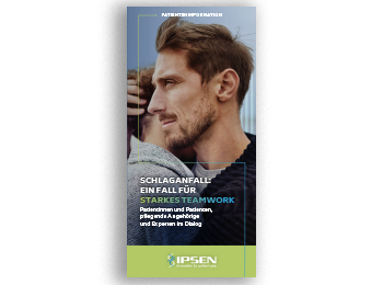 Deckblatt der Ipsen-Patient*innen-Flyers Schlaganfall