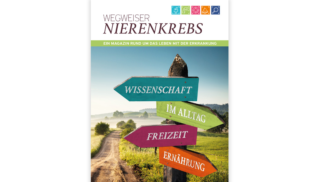 Deckblatt des Ipsen-Magazins Wegweiser Nierenkrebs