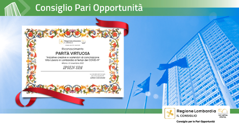 Ipsen S.p.A. riceve il premio “PARITÀ VIRTUOSA” dal Consiglio per le Pari Opportunità di Regione Lombardia
