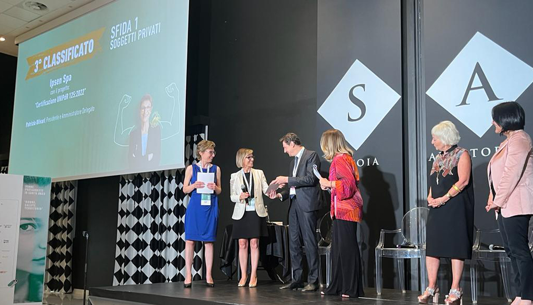 Ipsen ottiene il “Premio Protagoniste in Sanità 2023” per la certificazione di genere UNI/PdR 125:2022 posizionandosi al terzo posto tra le aziende private